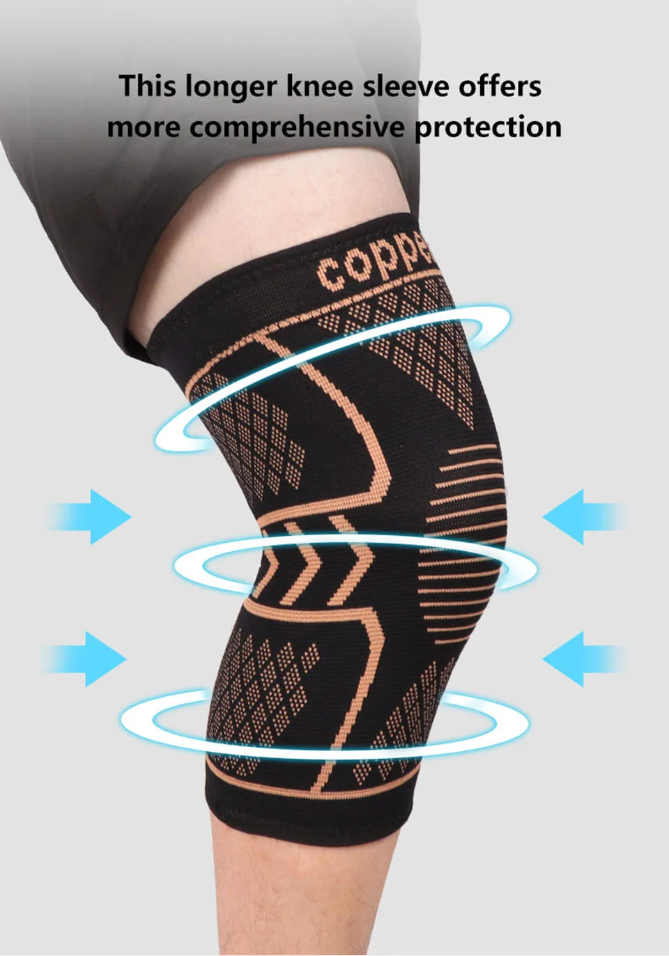 🦵 Joelheira Compressiva ATHLOZ com Fibra de Cobre