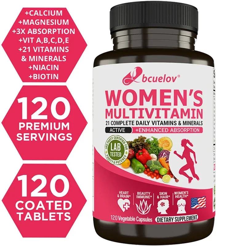 🌸 Multivitamínico Feminino Athloz – Magnésio, Biotina, Cálcio, Zinco e Selênio