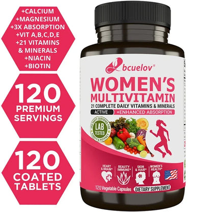 🌸 Multivitamínico Feminino Athloz – Magnésio, Biotina, Cálcio, Zinco e Selênio