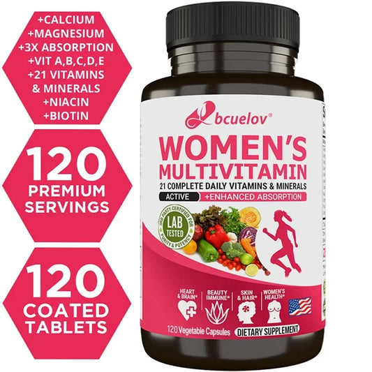 🌸 Multivitamínico Feminino Athloz – Magnésio, Biotina, Cálcio, Zinco e Selênio