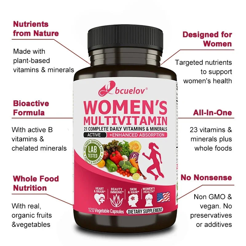 🌸 Multivitamínico Feminino Athloz – Magnésio, Biotina, Cálcio, Zinco e Selênio