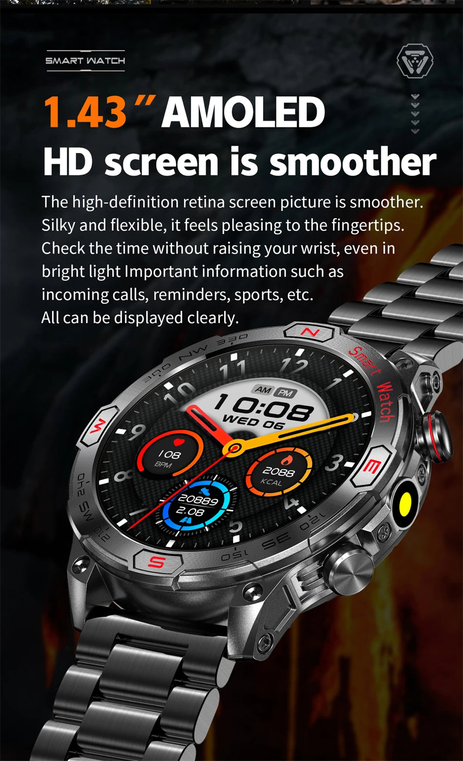⌚ Smartwatch ATHLOZ AMOLED GPS – Performance Inteligente