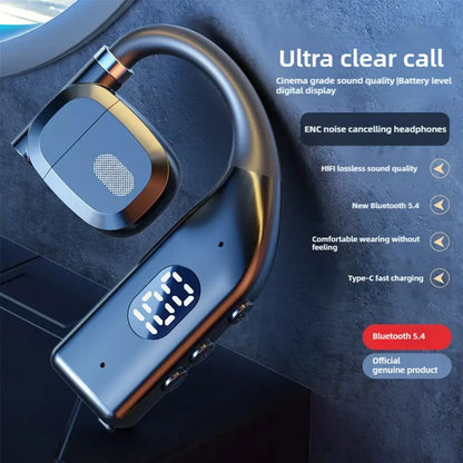 Fone de Ouvido Bluetooth Sem Fio Condução Óssea com Microfone