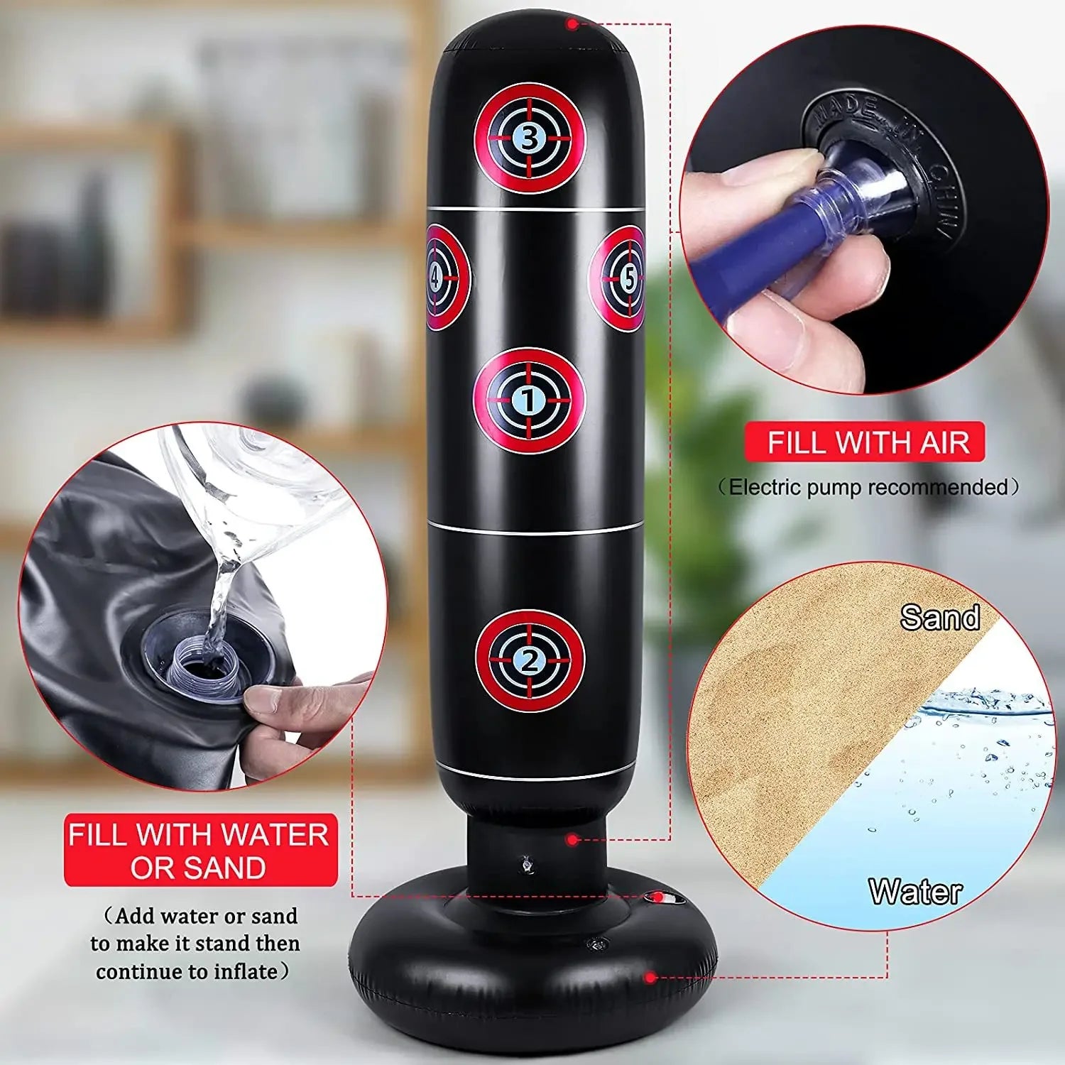 Saco de Pancada Inflável ATHLOZ – 160cm