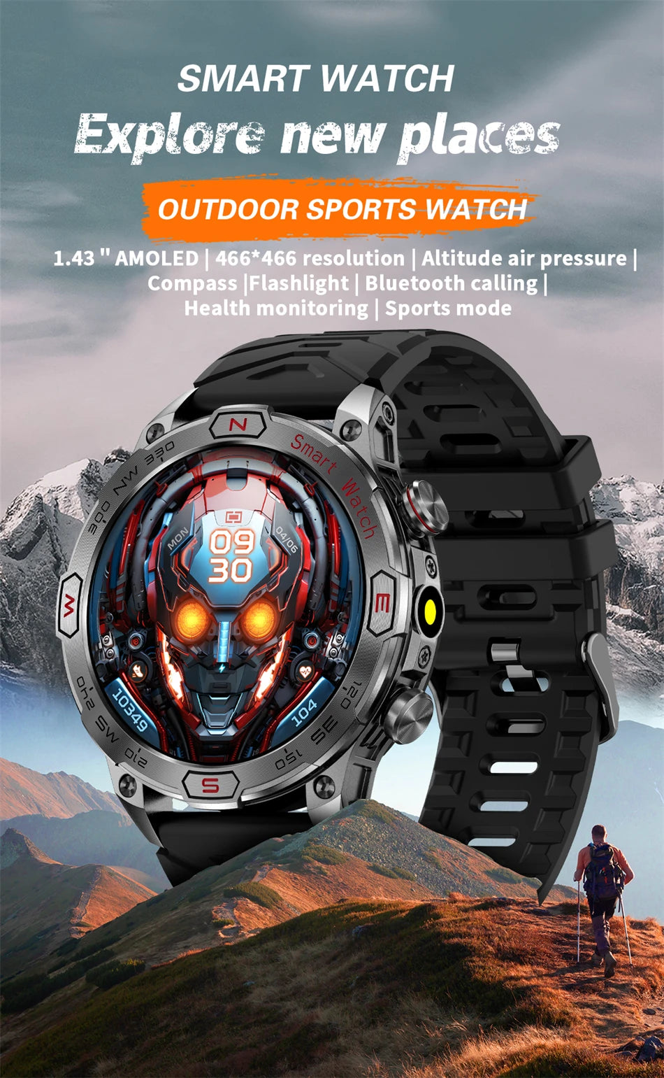 ⌚ Smartwatch ATHLOZ AMOLED GPS – Performance Inteligente